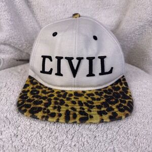 Civil Gray and Leopard Print Snapback Hat